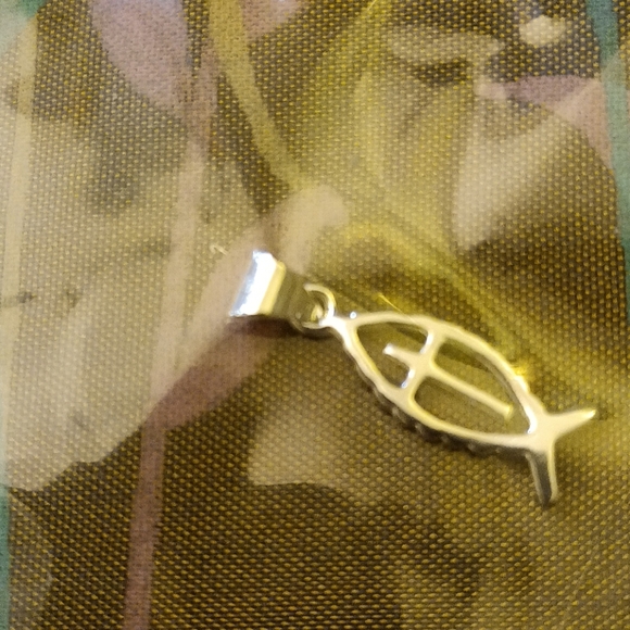 unbranded Jewelry - IXTHYS 🐟FISH🐟 Sterling 925 Christian CROSS charm ⭐ NEW⭐